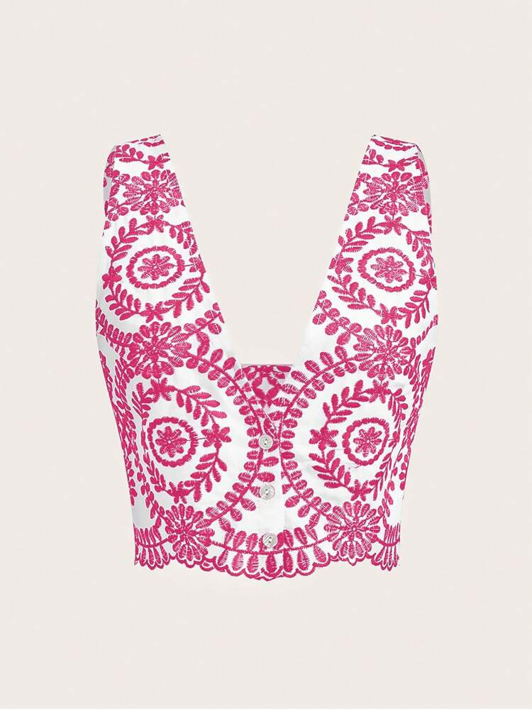 SHEIN MOD Floral Print Crop Tank Top | SHEIN