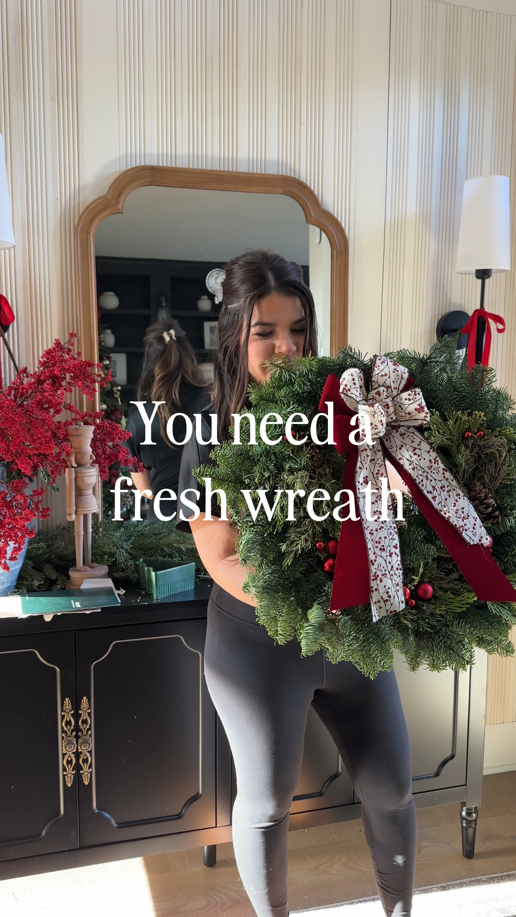 There’s nothing better than the smell of a fresh wreath! This one is beautiful too! I love the ribbon choice ! #christmas #wayfairfinds #christmasdecor #christmasgifts #christmaswreath 

#LTKWatchNow #LTKHome #LTKHoliday