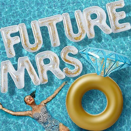 Bachelorette Pool Floats - “Future Mrs” and Ring Float Inflatable Combo – Perfect for Bache... | Amazon (US)