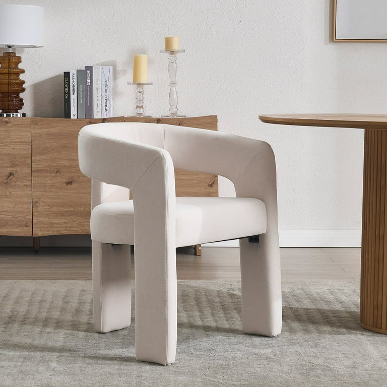 Guyou Silla de Comedor Moderna Tapizada en Lino, Lindo Sillón Lateral de Barril, Silla de Cocina... | Walmart (US)