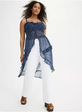 Button Front Tunic Top | Torrid (US & Canada)