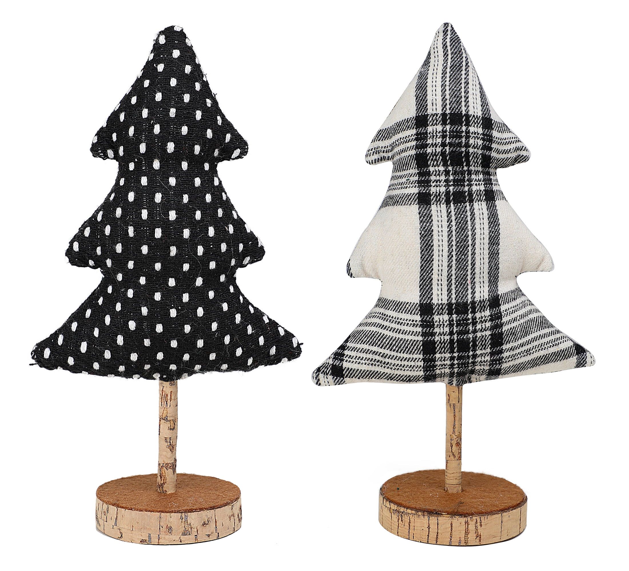 Holiday Time Black and White Fabric Tree Set of 2; Christmas Tabletop Décor | Walmart (US)