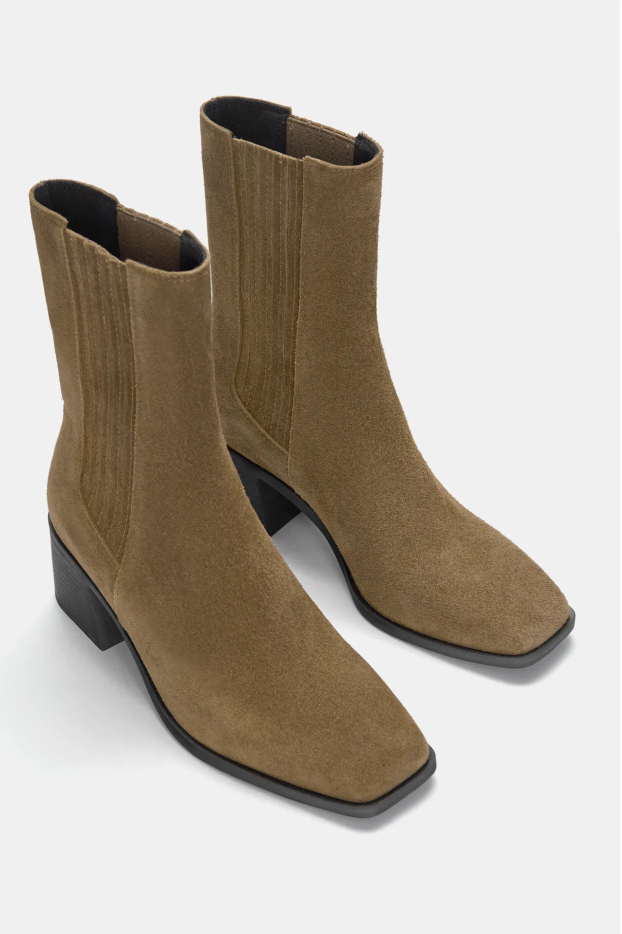 Leather cowboy ankle boots | PULL and BEAR UK