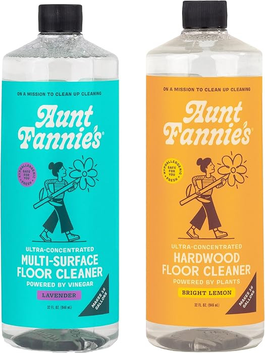 Aunt Fannie's Bundle: Floor Cleaner Vinegar Wash (Lavender) + Hardwood Floor Cleaner (Lemon) | Amazon (US)