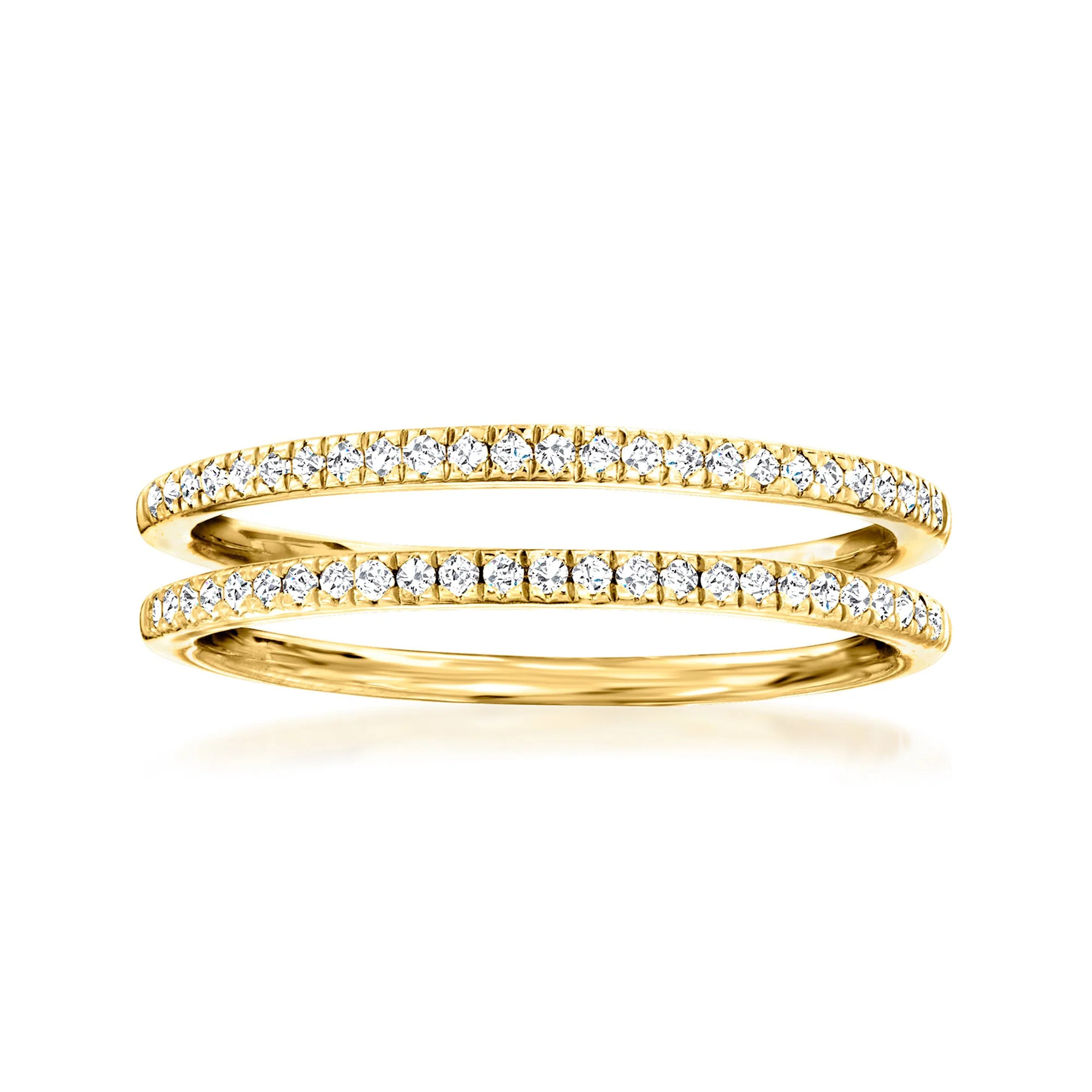 Ross-Simons Diamond Jewelry Set: 2 Stackable Rings in 18kt Gold Over Sterling | Shop Simon