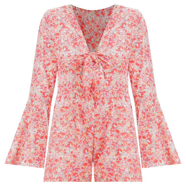 A Loving Heart Coral Floral Romper FINAL SALE | Pink Lily