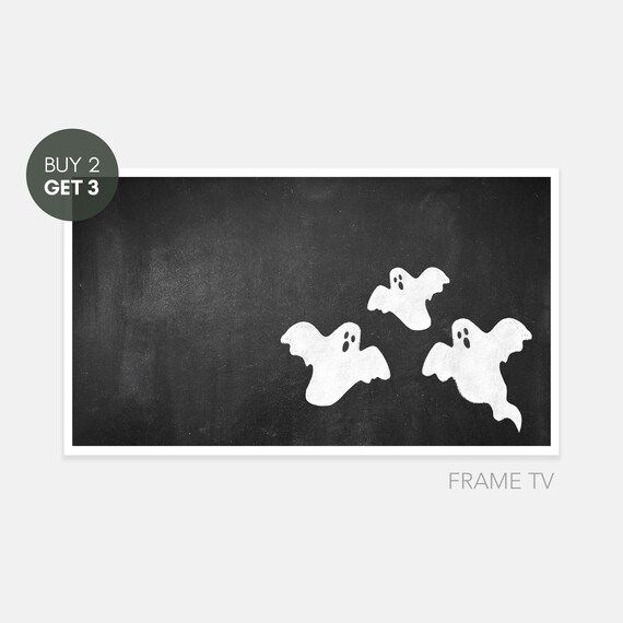 Samsung Frame TV Art Modern Spooky Chalk Ghosts Frame TV - Etsy | Etsy (US)