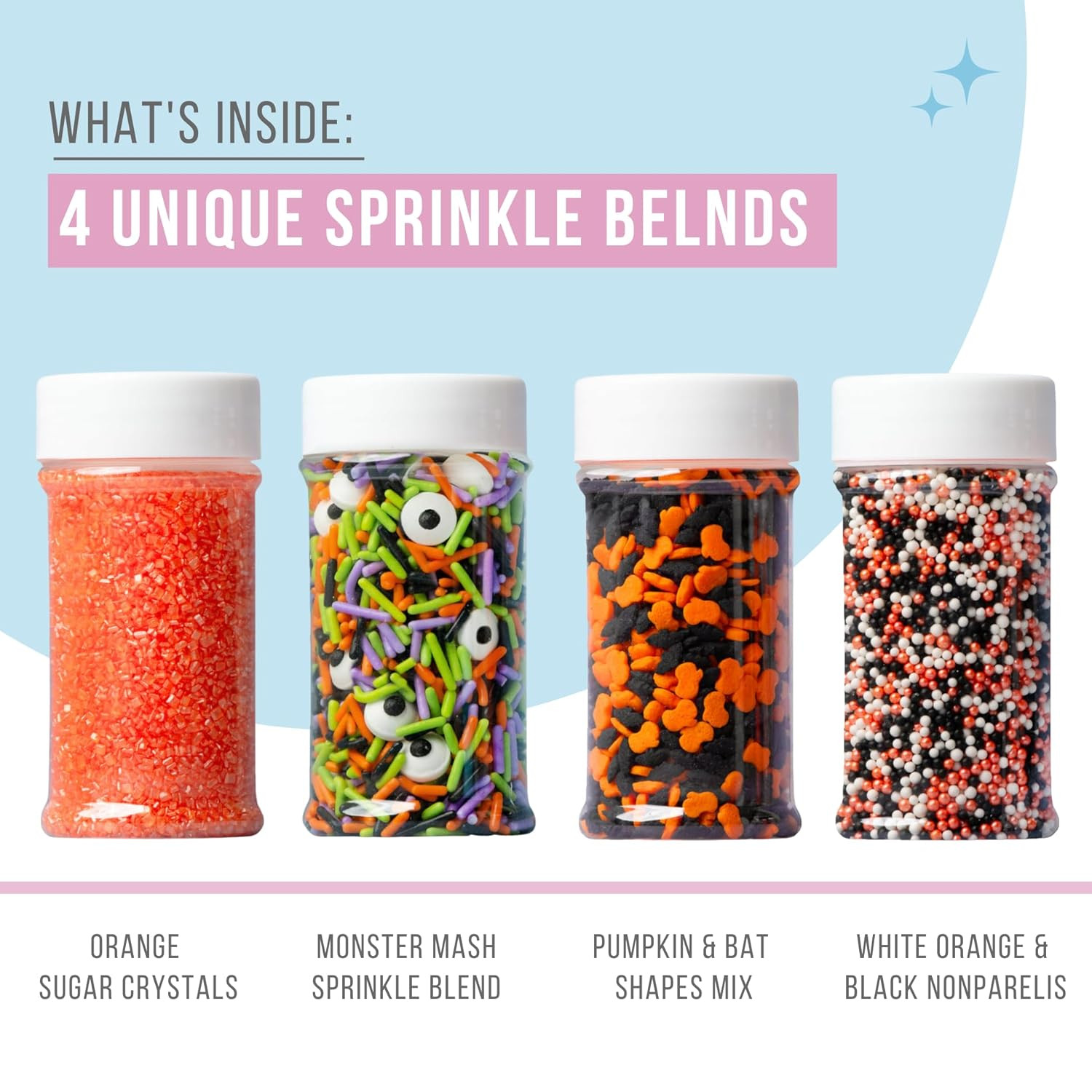 Sweets Indeed Sprinkles, Halloween Sprinkles, Candy Eyeballs, 4 Pack, 10.90 ounces, Edible Sprink... | Amazon (US)