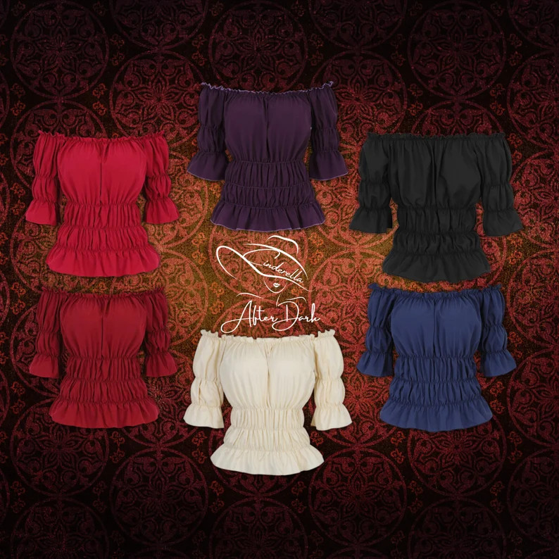 Gothic Cosplay Pirate Ruffle Blouse Goth Rennaissance Fair Festival Women's Corset Top Photoshoot... | Etsy (US)