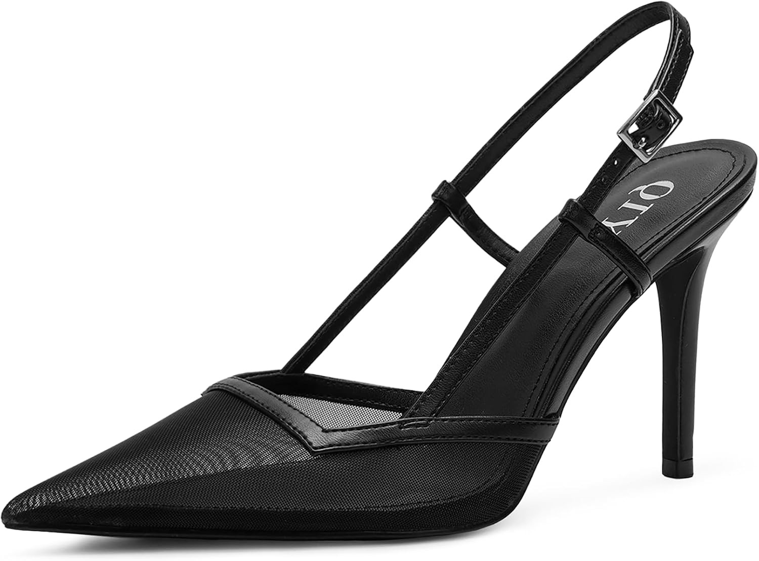 QIY Slingback Heels for Women Stiletto Pointed Toe Dressy Pumps Shoes | Amazon (US)