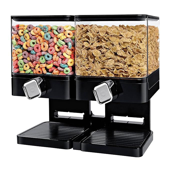 Zevro KCH-06134 Compact Dry Food Dispenser, Dual Control, Black/Chrome | Amazon (US)