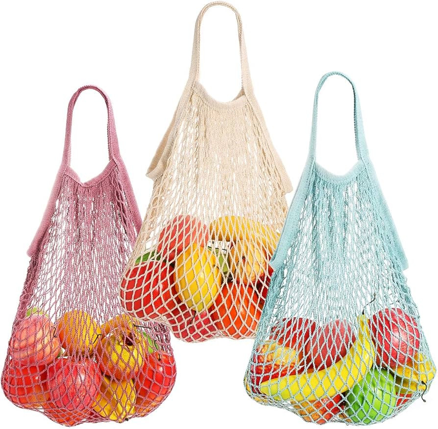 Reusable Net String Shopping Bags,TOTKEN 3 Pack Cotton Mesh Produce Bags Organic Grocery Shopping... | Amazon (UK)