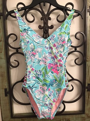 NEW Lilly Pulitzer Women's Size 0 Dalian One Pc Swimsuit Bali Blue Sway This Way | eBay US