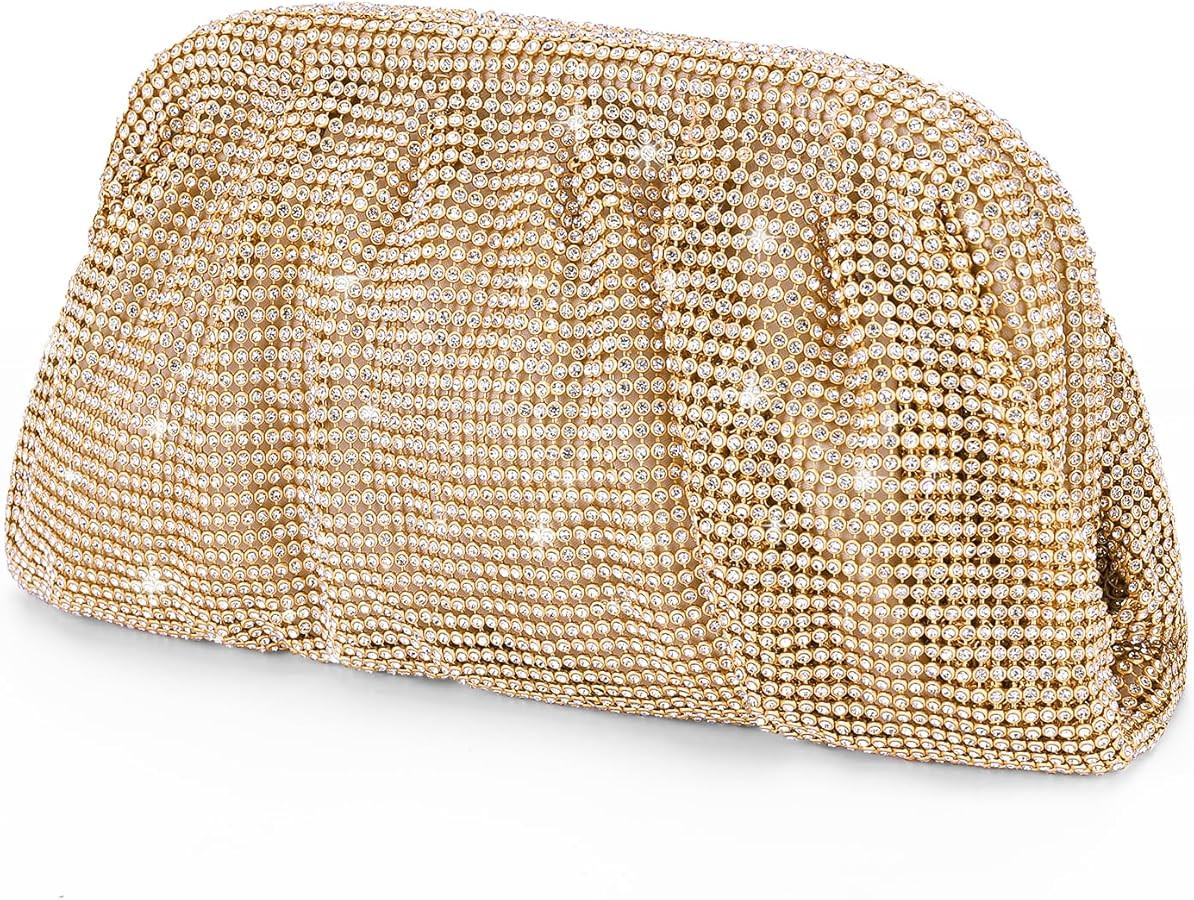Lshandy Rhinestone Purse, Gold Silver Clutch Purses for Women Evening Bag Formal Wedding Clutch B... | Amazon (US)