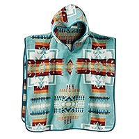 Pendleton Jacquard Tween Hooded Towel (Kids) Chief Joseph Aqua One Size | Amazon (US)