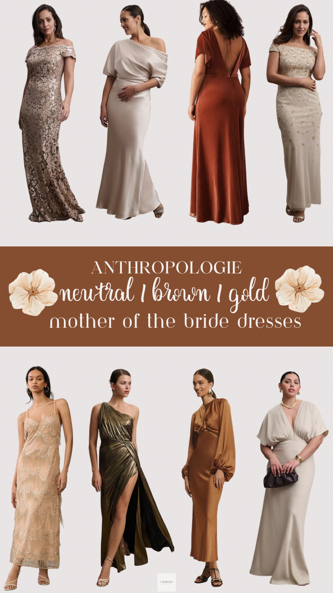 Mother of the bride dresses from Anthropologie in a brown/beige color scheme. #motherofthebridedress #motherofthegroomdress #brownformaldress

#LTKparties #LTKwedding #LTKSeasonal