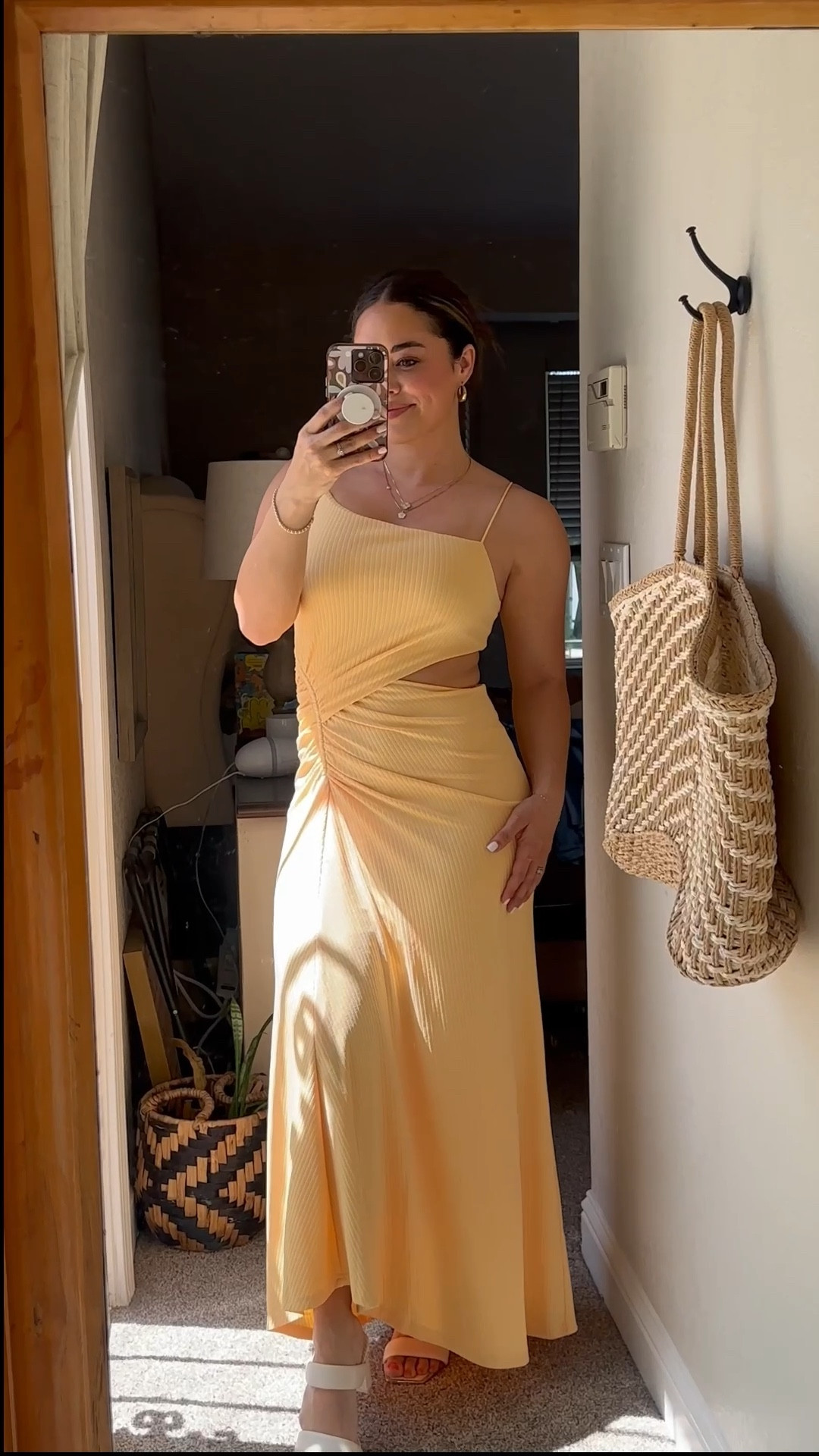 Butter yellow long dress, scrappy, vacation, special occasion, spring wedding dress, poolside party, cutouts, straps, 

#LTKParties #LTKBeauty #LTKWedding