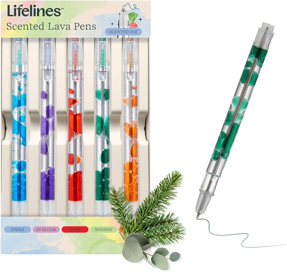 Lifelines Scented Lava Pen Set- 5-pack - Five Vibrantly Colored Gel Pens - Featuring 5 Scents + 5... | Amazon (US)