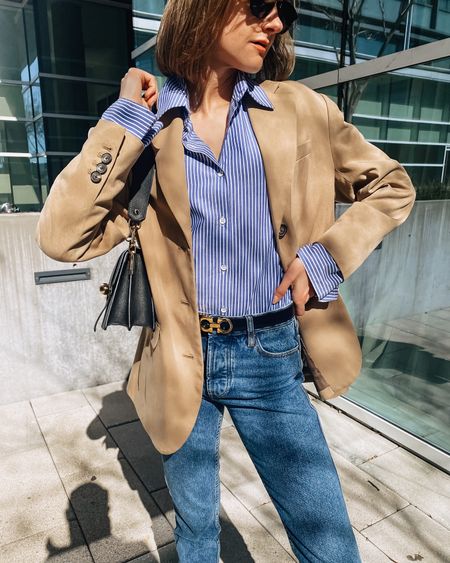 This blazer is the perfect casual/dressy transition piece for spring. And this investment belt is rimless and reversible !

#LTKSeasonal #LTKstyletip #LTKitbag