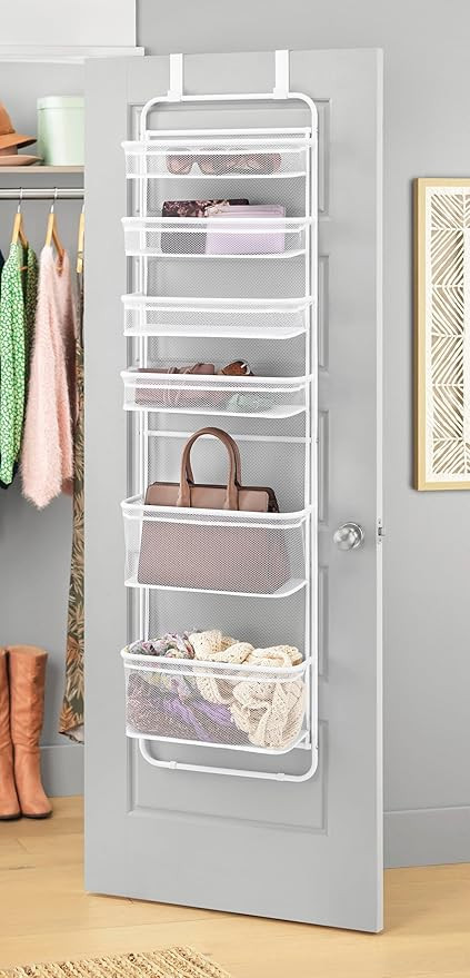 Whitmor Over The Door Organizer Storage, 6 Tier Hanging Door Organizer with Metal Frame & Mesh Ba... | Amazon (US)