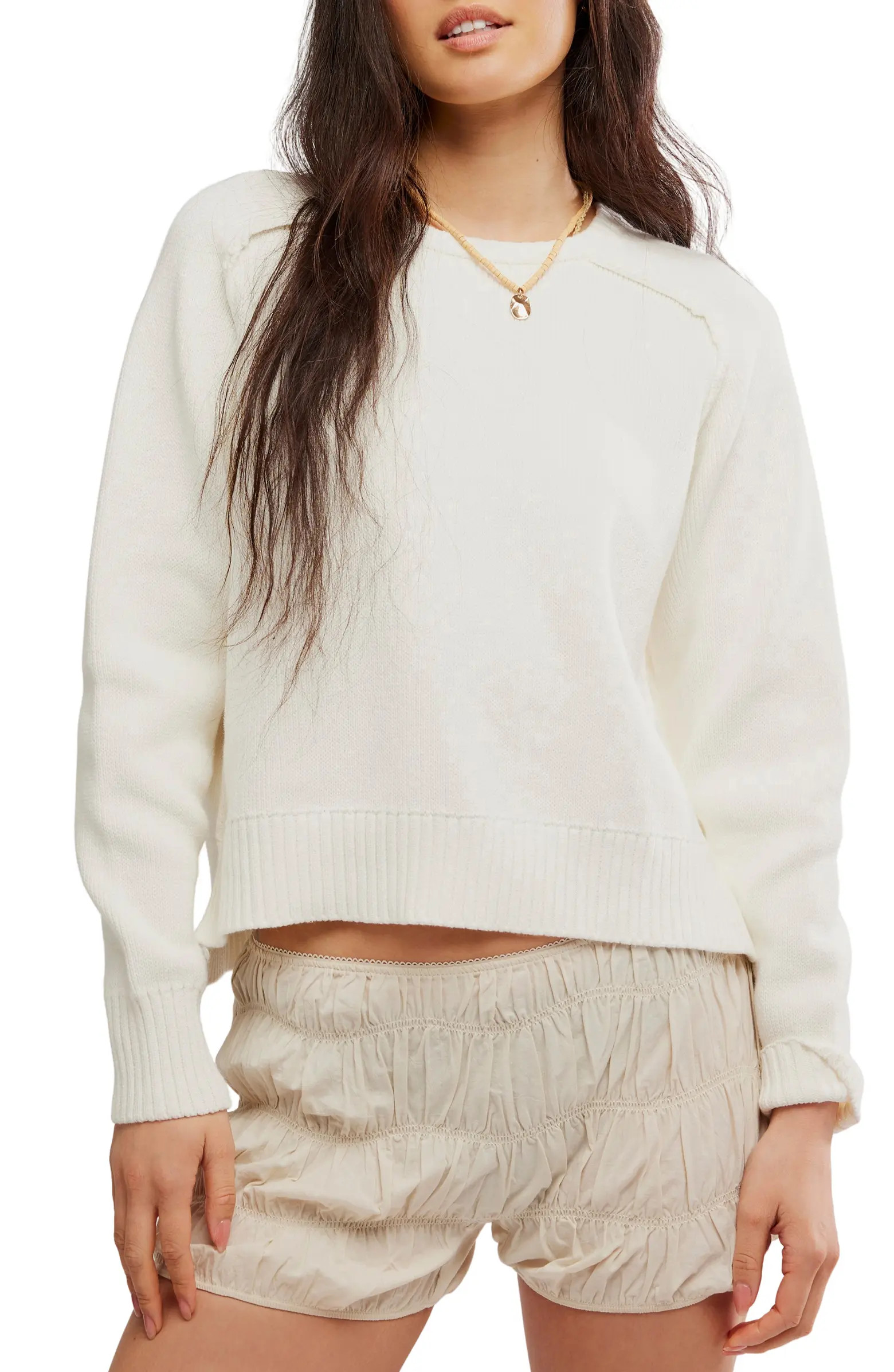 Free People Spring Street Cotton Crewneck Sweater | Nordstrom | Nordstrom