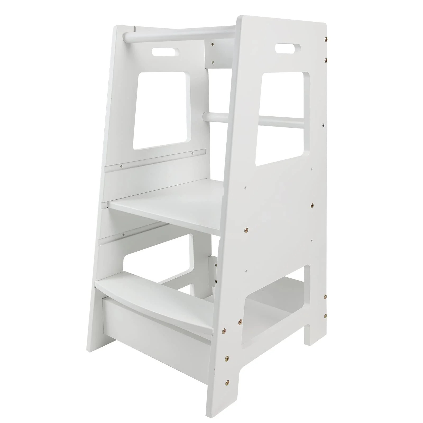 Adjustable Kids Learning Tower with 3 Height Levels, Wooden Step Stool with Safety Rails, Kitchen... | Walmart (US)