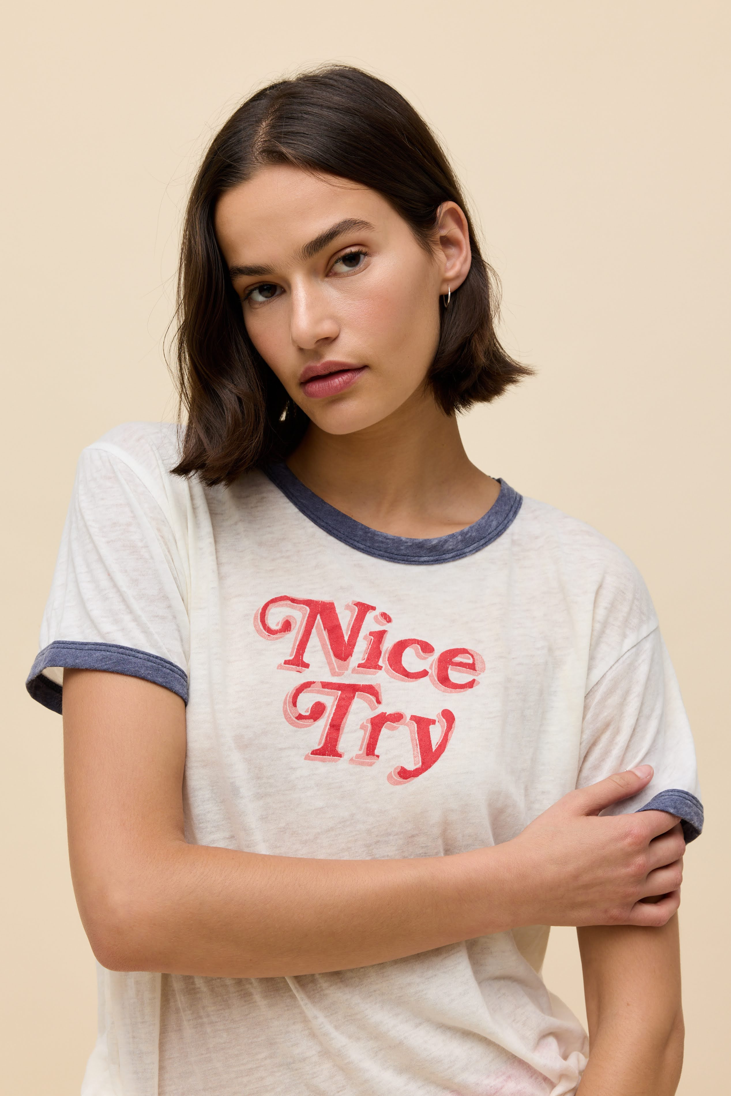 Nice Try Burnout Ringer Tee | Daydreamer