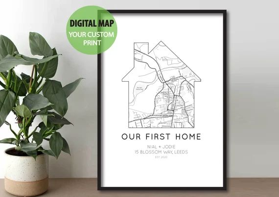 Personalised Digital Our First Home Map Print  Worldwide | Etsy | Etsy (US)