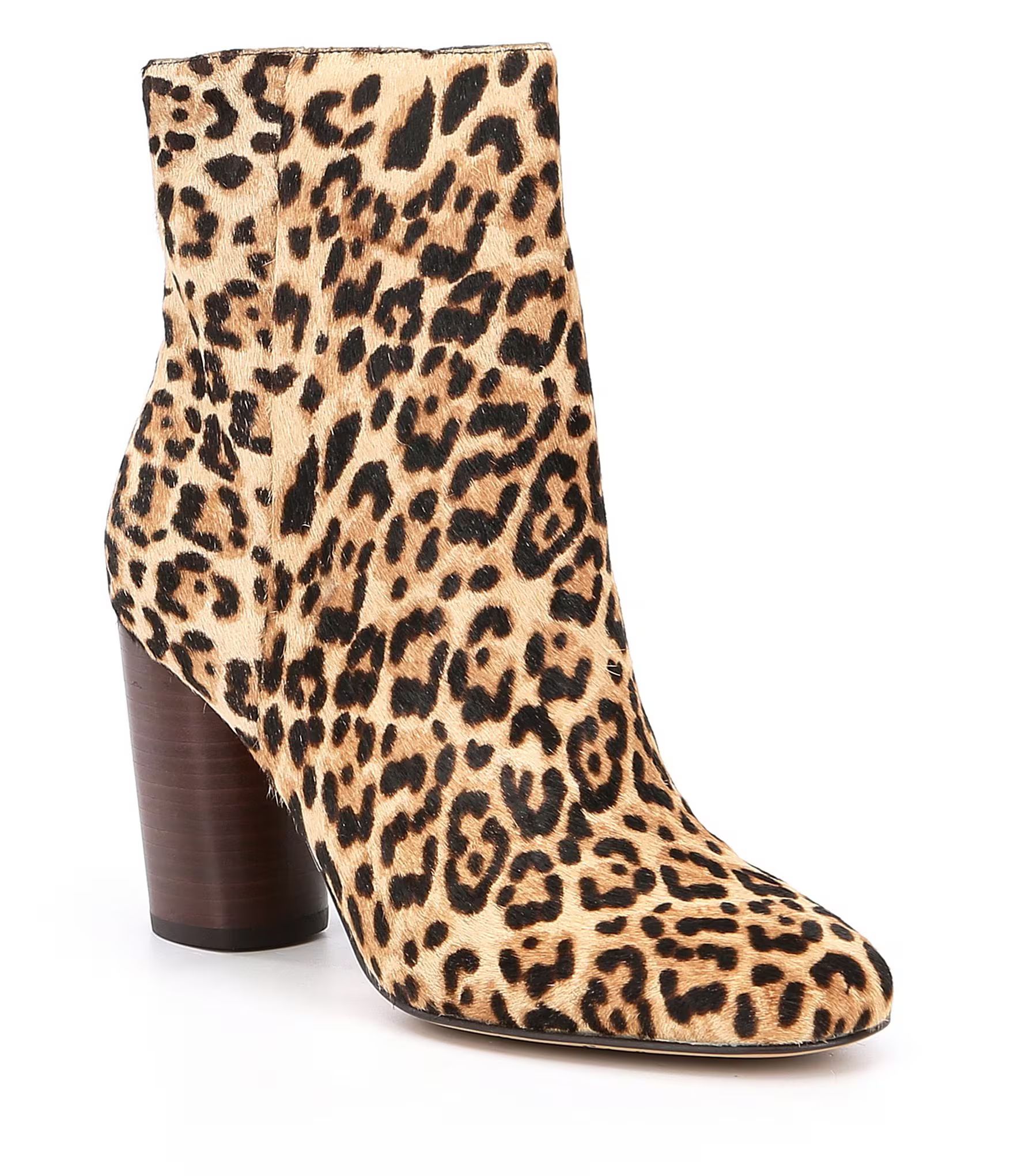 Sam Edelman Corra Leopard Brahma Hair Block Heel Booties | Dillards Inc.