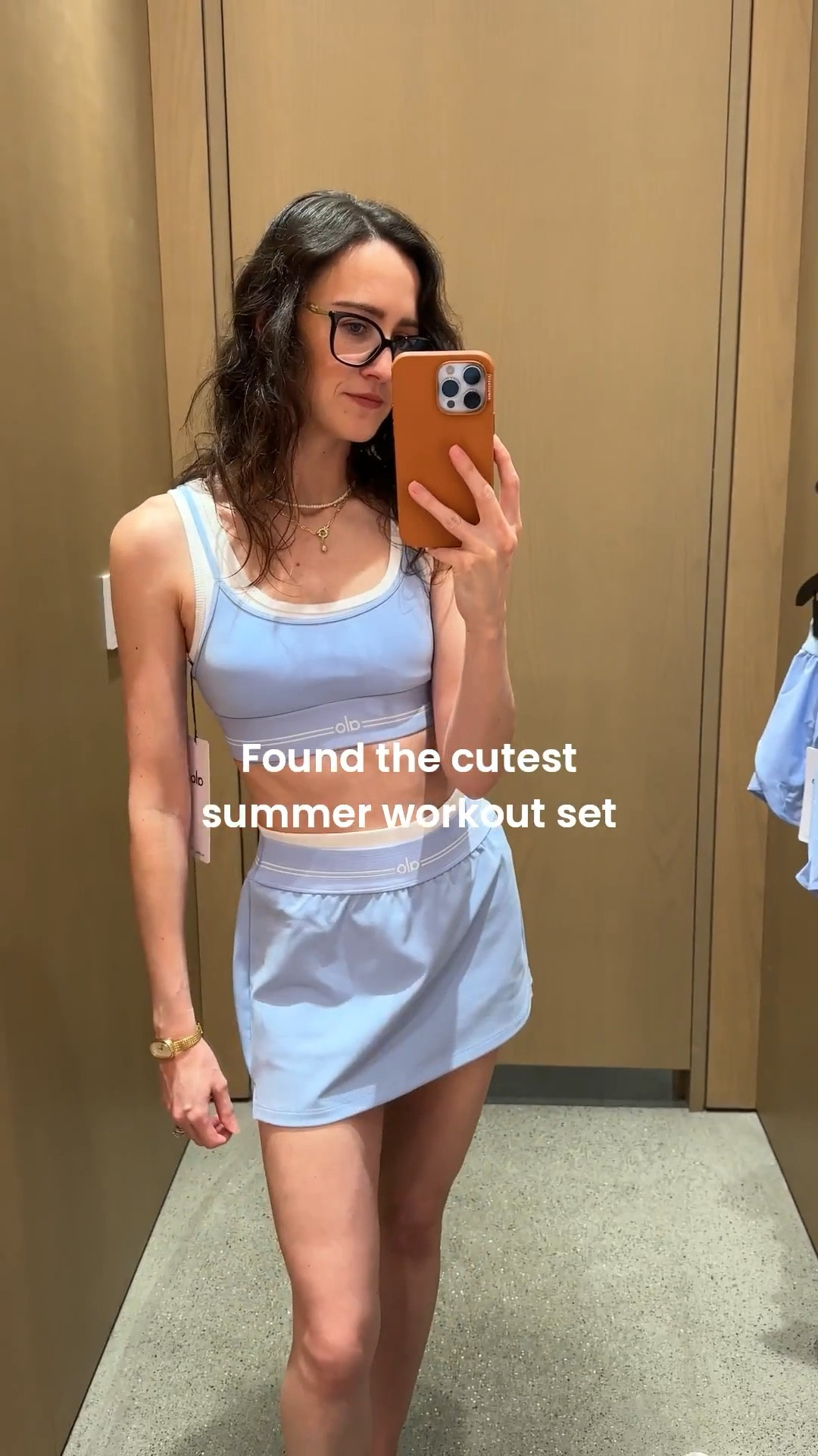 My obsession with blue continues 😂🩵 love love love this Alo set!! So comfy & cute. Wearing an XS in the bra and skort 

#LTKSummerEdit #LTKActive