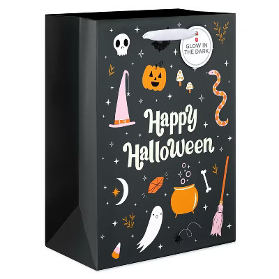 Large Halloween Gift Bag Glow-in-the-Dark Happy Halloween | Target