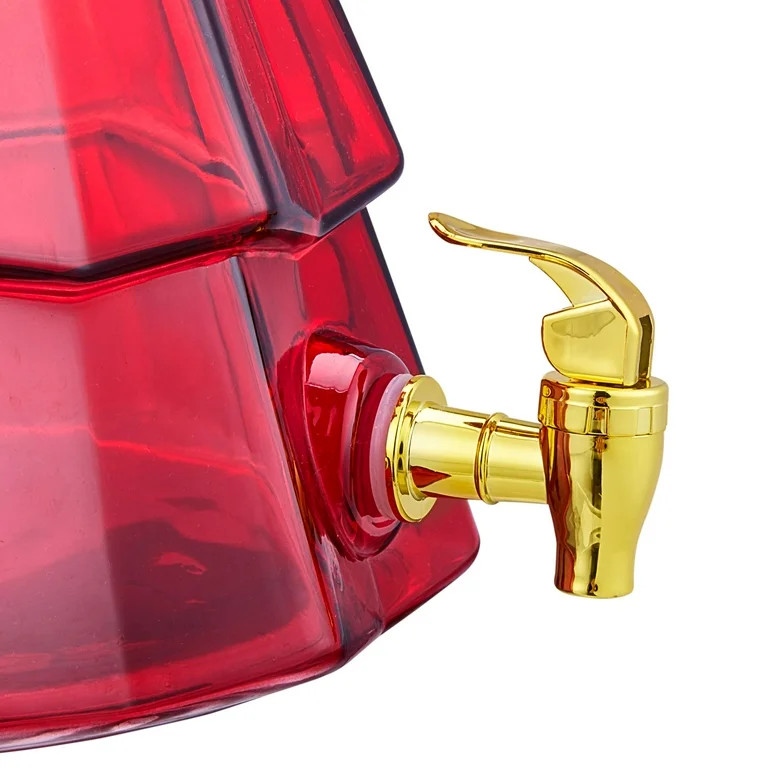 Holiday Time 1.5-Gallon Glass Christmas Tree Drink Dispenser with Lid, Red | Walmart (US)