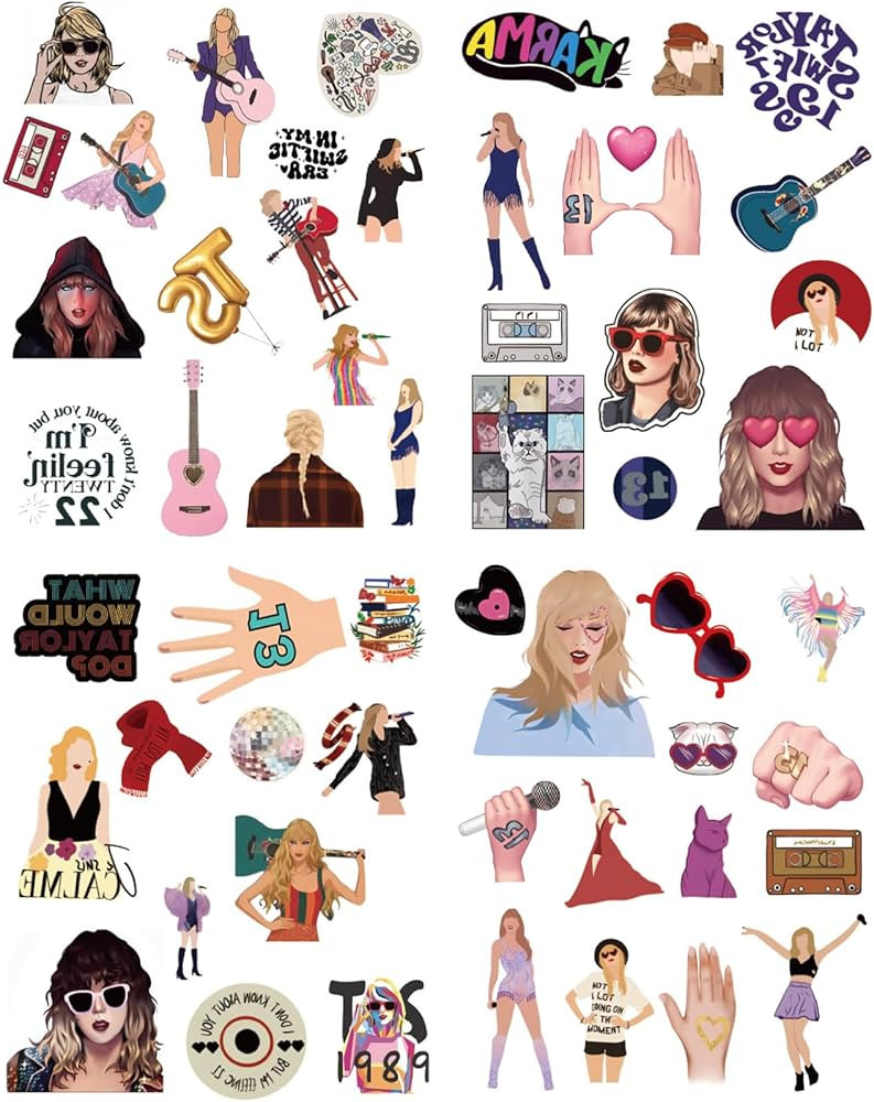 Pop Singer Tattoos Stickers 52pcs for Girls Boys,Aesthetic Waterproof Music Temporary Tattoos for... | Amazon (US)