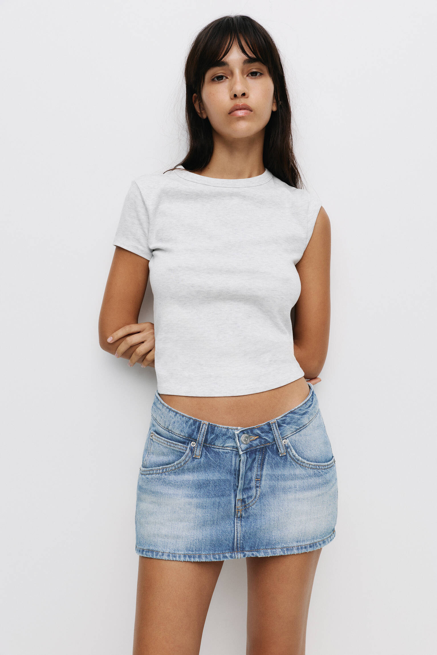 Denim skort - pull&bear | PULL and BEAR UK