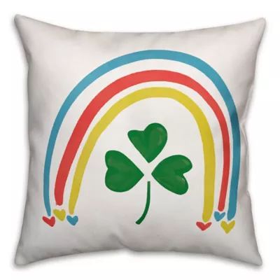 Designs Direct St. Patrick's Rainbow Clover Square Throw Pillow | Bed Bath & Beyond
