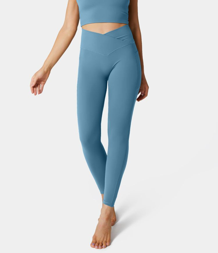 Everyday Softlyzero™ Crossover Pocket Plain Leggings | HALARA