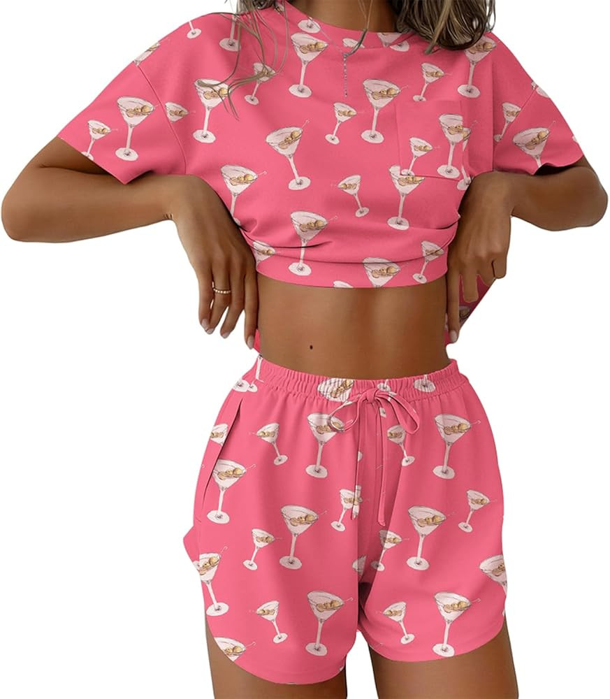Ekouaer Womens Pajama Sets Sexy Lounge Sets Side Split Short Pj Sets Cute Pjs 2 Piece Comfy Sleep... | Amazon (US)