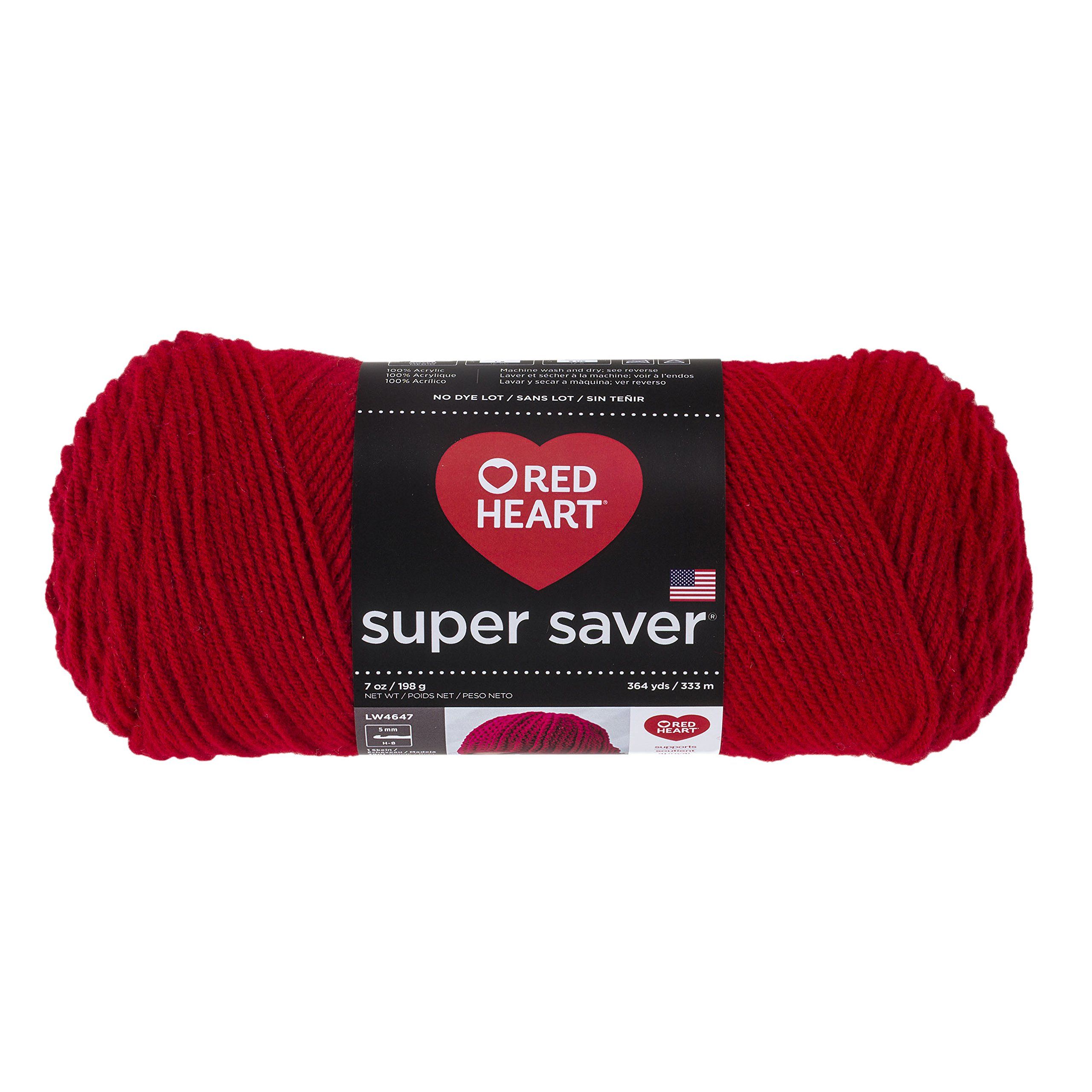 Red Heart E300.0319 Super Saver Economy Yarn, Cherry Red | Amazon (US)