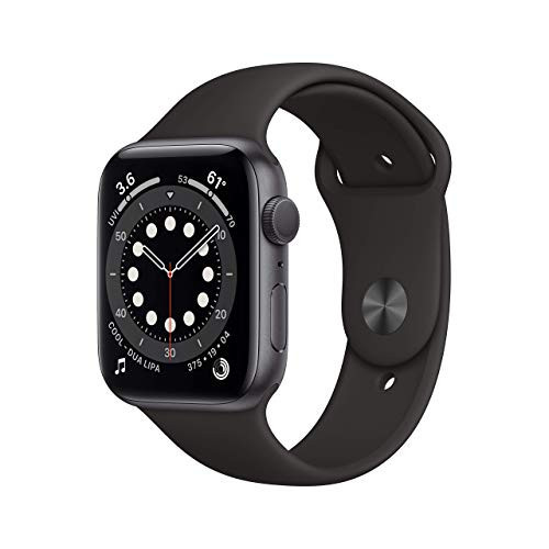 Apple Watch Series 6 (GPS, 44mm) - Space Gray Aluminum Case with Black Sport Band (Renewed) | Amazon (US)