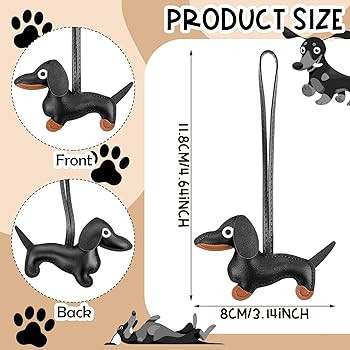 Dachshund Keychain, Dog Shaped Keychain Dachshund Keyring Cute Leather Animal Ornament Handmade K... | Amazon (US)
