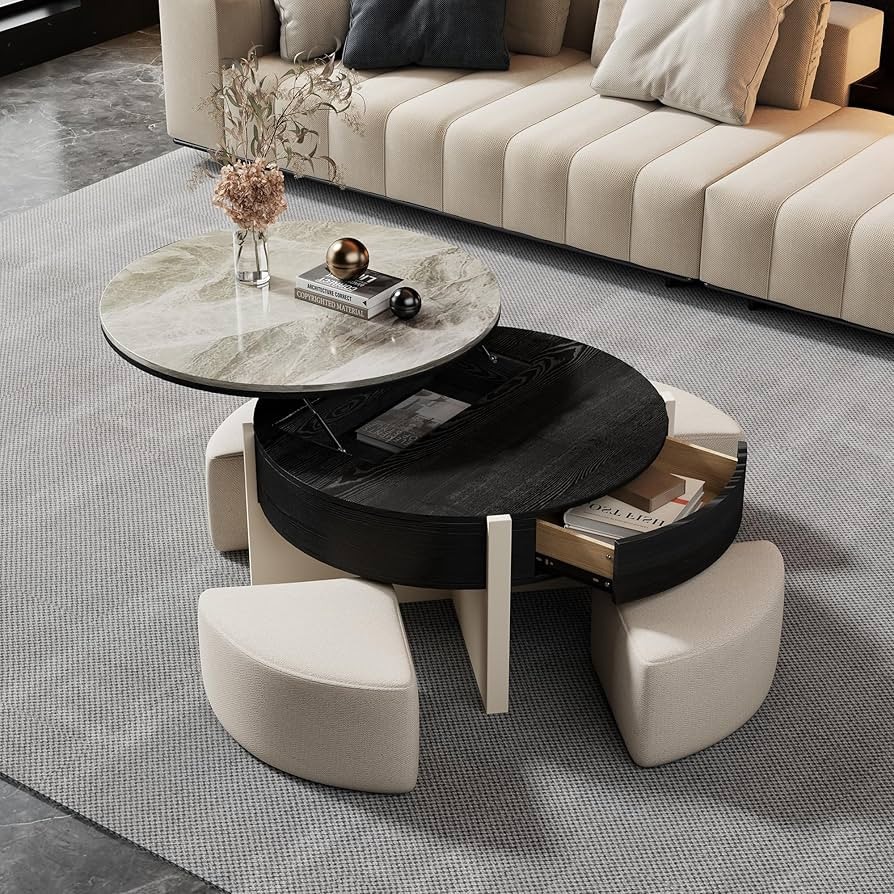 Modern Lift Top Coffee Table for Living Room, 31.5" Round Coffee Table with Storage Drawer, Lift ... | Amazon (US)