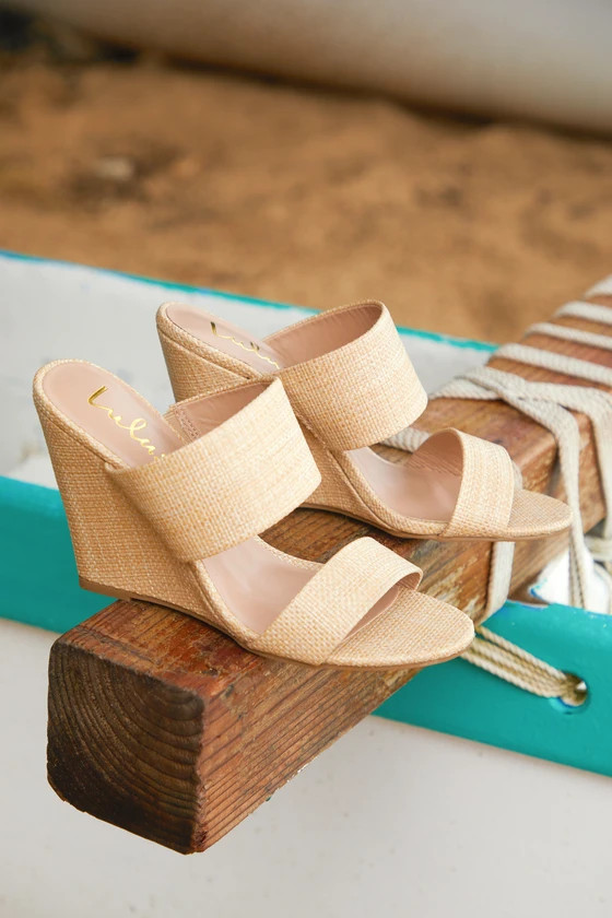 Biava Natural Raffia Wedge Sandals | Lulus