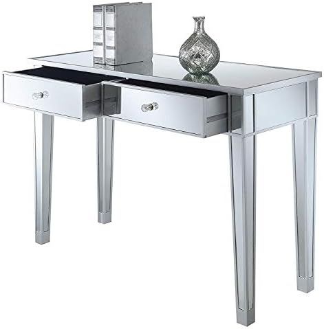 Convenience Concepts Gold Coast Mirrored Desk, Silver / Mirror | Amazon (US)