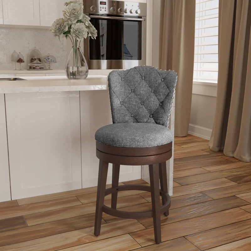 Marthasville Swivel Upholstered Counter Stool | Wayfair North America