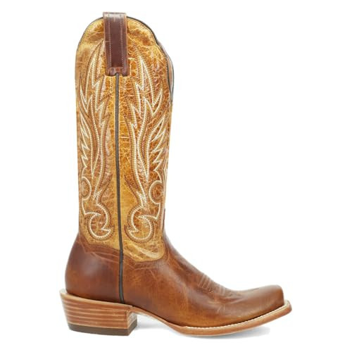 Dan Post Boots Womens Amber Embroidered Trail Square Toe Pull On Casual Boots Mid Calf Low Heel 1-2" - Brown - Size 8.5 M | Amazon (US)