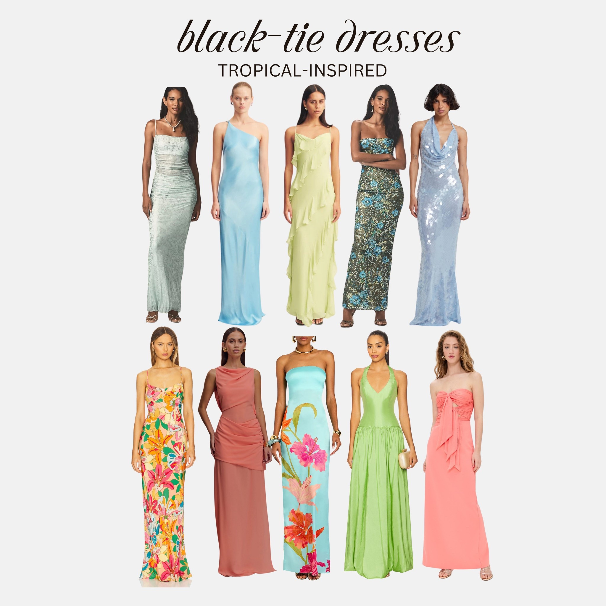 [6/9/25] tropical inspired black-tie wedding guest dresses | wedding guest dress inspo 

[astr the label code VIVIANE15 | meshki code VIVIANEMESHKI | Amanda uprichard code VIVIANE20] 


#LTKParties #LTKWedding #LTKSummerEdit
