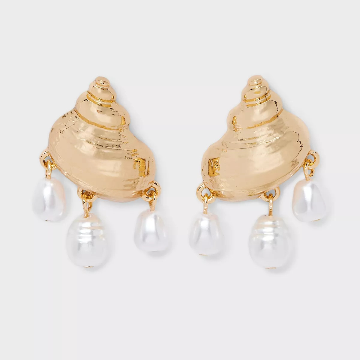 Pearl and Seashell Drop Earrings - A New Day™ Gold | Target