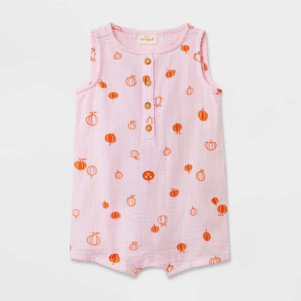 Baby Halloween Gauze Pumpkin Romper - Cat & Jack™ Pink | Target