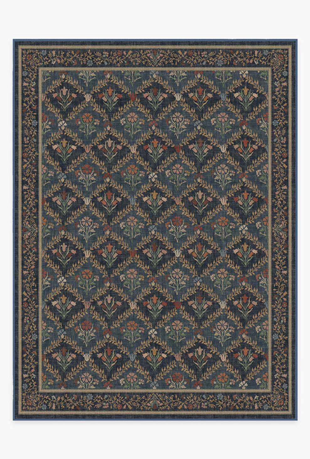 Morris & Co. Bellflowers Blue Rug | Ruggable