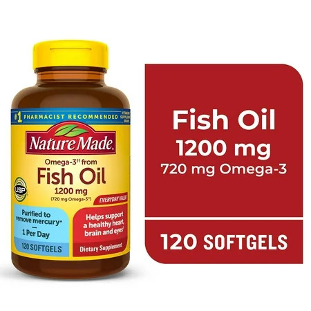 Nature Made Omega 3 Fish Oil 1200mg One per Day Softgels, Fish Oil Supplements, 120 Count | Walmart (US)